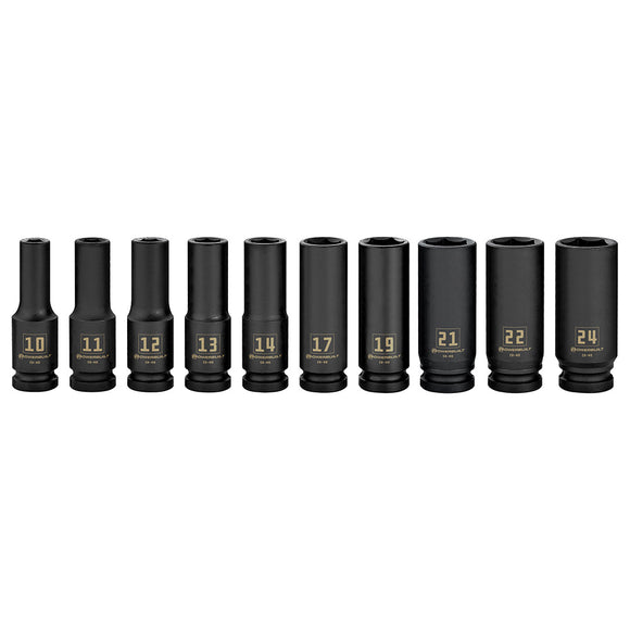 1/2″ Dr 10pc Metric Deep Impact Socket Set